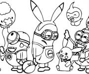 Coloriage Minions et pok&eacute;mon de Merry Agnes
