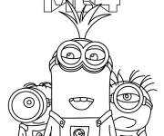 Coloriage Minions h&eacute;ros du film Moi, Moche et M&eacute;chant 4