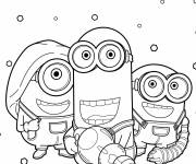 Coloriage Minions ludiques de Moi, Moche et M&eacute;chant