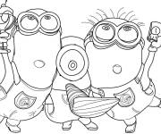 Coloriage Minions pendant la fete Moi, Moche et M&eacute;chant