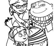 Coloriage Personnages adorables de Moi, Moche et M&eacute;chant