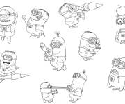 Coloriage Plusieurs minions de Moi, Moche et M&eacute;chant