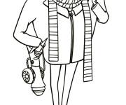 Coloriage Profil de Gru de Moi, Moche et M&eacute;chant