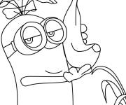 Coloriage Sc&egrave;ne de minion dans le film Moi, Moche et M&eacute;chant 4