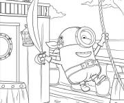Coloriage Scene de Minion pirate