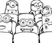 Coloriage Sc&egrave;nes des minions de Moi, Moche et M&eacute;chant au cinema