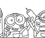 Coloriage Trois minions dr&ocirc;les de Merry Agnes