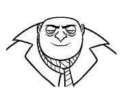 Coloriage et dessins gratuit Visage de Gru de Moi, Moche et M&eacute;chant à imprimer