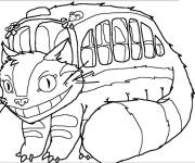 Coloriage Chat bus souriant de Mon voisin Totoro
