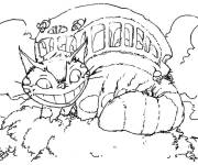 Coloriage et dessins gratuit Chatbus Mon voisin Totoro à imprimer