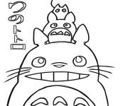 Coloriage Famille adorable de Totoro
