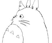 Coloriage et dessins gratuit Gros animal Totoro manga à imprimer