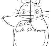 Coloriage et dessins gratuit Le joyeux Totoro à imprimer