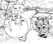 Coloriage et dessins gratuit Les aventures de Totoro, Mei et Chatbus à imprimer