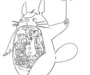 Coloriage et dessins gratuit Machine Totoro tenant sa parapluie à imprimer