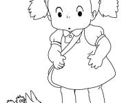 Coloriage Mei Kusakabe avec les f&eacute;es