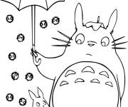 Coloriage Mon Voisin Tororo tenant une parapluie