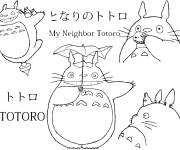 Coloriage Mon voisin Totoro manga japonais pour enfant