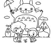 Coloriage et dessins gratuit Personnages mignons de Mon voisin Totoro à imprimer