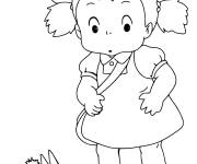 Coloriage Petite fille Mei Kusakabe de Mon Voisin Tororo