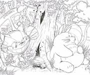 Coloriage Sc&egrave;ne de la manga Mon Voisin Totoro