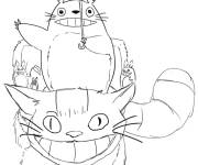 Coloriage Totoro avec Catbus image