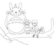 Coloriage Totoro c&eacute;l&egrave;bre son anniversaire