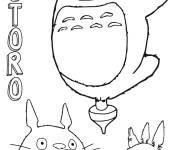 Coloriage Totoro de la for&ecirc;t f&eacute;erique