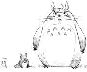 Coloriage Totoro et ses petits amis