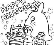 Coloriage Totoro pour Halloween