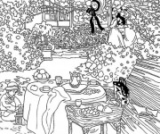 Coloriage Monet Tableau Jardin