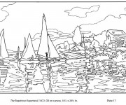 Coloriage Tableau de Monet sur La Mer