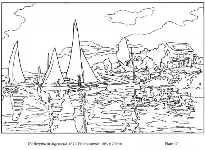 Coloriage et dessins gratuits Tableau de Monet sur La Mer à imprimer