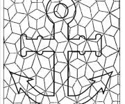 Coloriage Ancre Mosaique