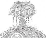 Coloriage Arbre en forme de Mosaique