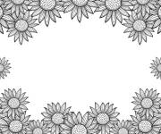 Coloriage Bordure de tournesol en mosaique