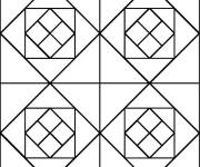 Coloriage Carr&eacute;s et formes g&eacute;om&eacute;triques Mosaique
