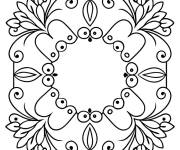 Coloriage Contour des fleurs en Mosaique