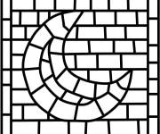 Coloriage et dessins gratuit Croissant de lune Mosaique à imprimer