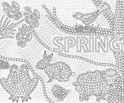 Coloriage D&eacute;coration en Mosaique pour le printemps