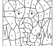 Coloriage &Eacute;l&eacute;phant en Mosaique &agrave; colorier
