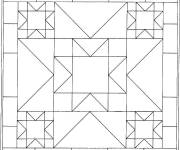 Coloriage et dessins gratuit Etoiles g&eacute;om&eacute;trique facile Mosaique à imprimer