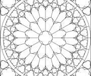 Coloriage Fleur multicolore Mosaique