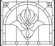 Coloriage et dessins gratuit Fleur sacr&eacute; en Mosaique à imprimer