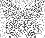 Coloriage Forme de papillon ouvrant ses ailes en mosaique