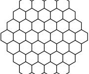 Coloriage Forme mosaique en alv&eacute;oles hexagonales