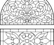 Coloriage Forme Mosaique sur les portes
