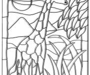 Coloriage Girafe Mosaique