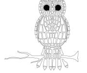 Coloriage et dessins gratuit Hibou en Mosaique à imprimer