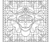 Coloriage Illustration de dia de muertos facile